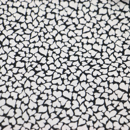 ハート柄 ロングスリーブ フレア ワンピース / 長袖 ロング丈 フリル リボン ワイド コットン