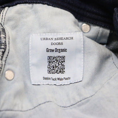 24秋冬 デニム タック ワイド パンツ / プレオーガニック ライトオンス コットン