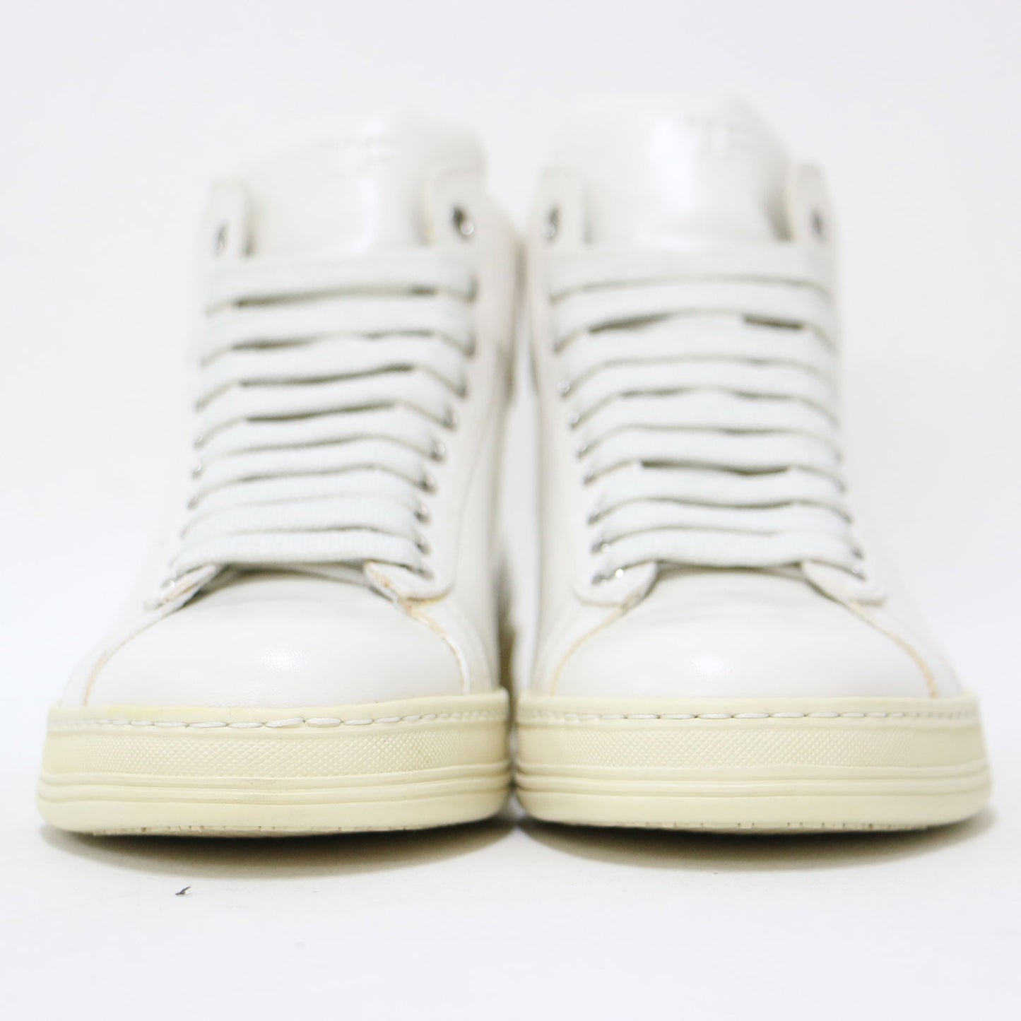 レザー ハイカット スニーカー / レースアップ ロゴ