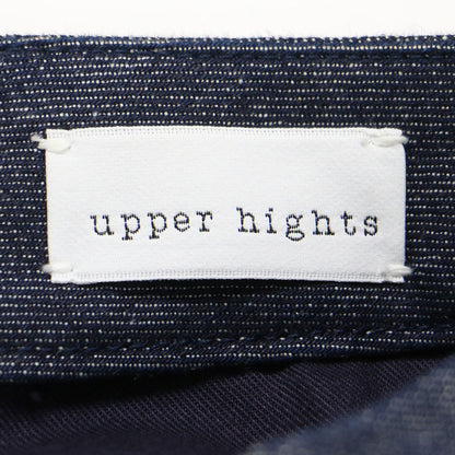デニム スラックス パンツ / テーパード センタープレス ストレッチ コットン