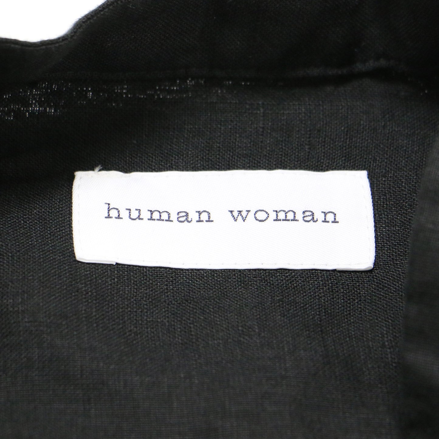 ハードマン リネン ワンピース / シャツワンピース ロング丈 五分袖 バンドカラー