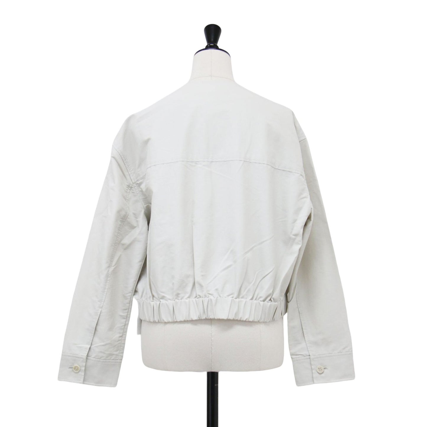 24春夏 ノーカラー クロップド ボクシー ブルゾン / Dover Tanya ジャケット 長袖 グログラン素材 撥水加工