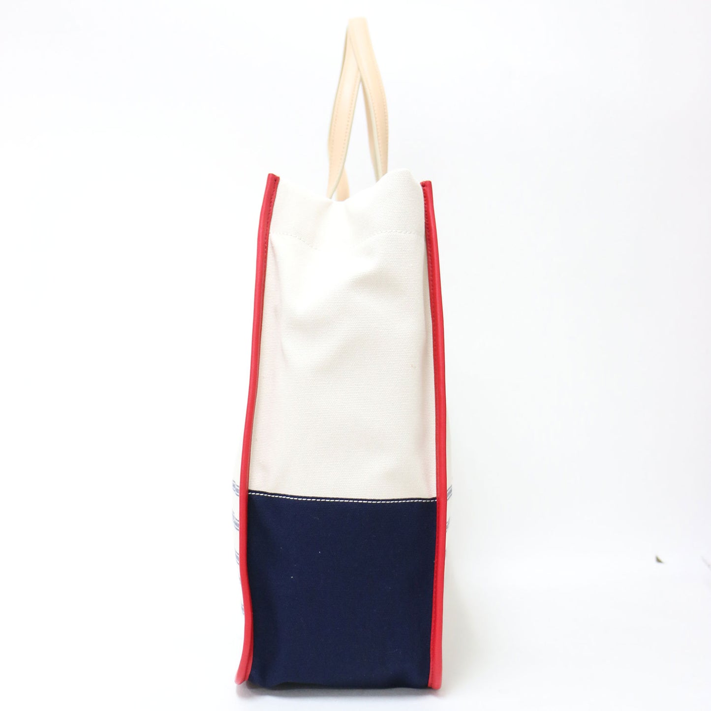 × SAINT JAMES ラージ トートバッグ 23477 / ショルダーバッグ ロゴ ボーダー キャンバス