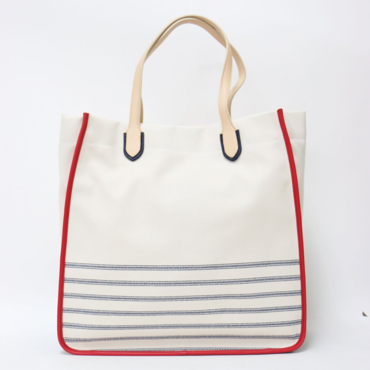 × SAINT JAMES ラージ トートバッグ 23477 / ショルダーバッグ ロゴ ボーダー キャンバス