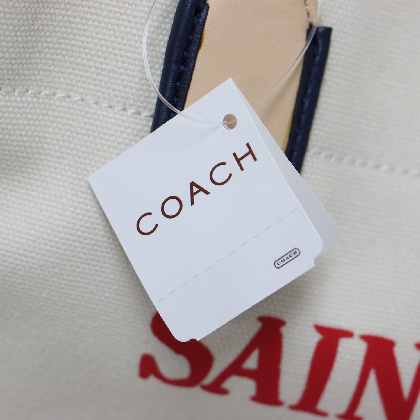 × SAINT JAMES ラージ トートバッグ 23477 / ショルダーバッグ ロゴ ボーダー キャンバス