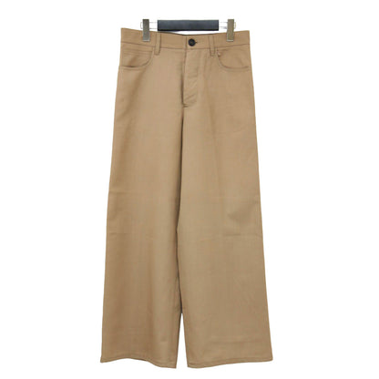 ウール スラックス パンツ / フルレングス ワイド 5ポケット ボタンフライ