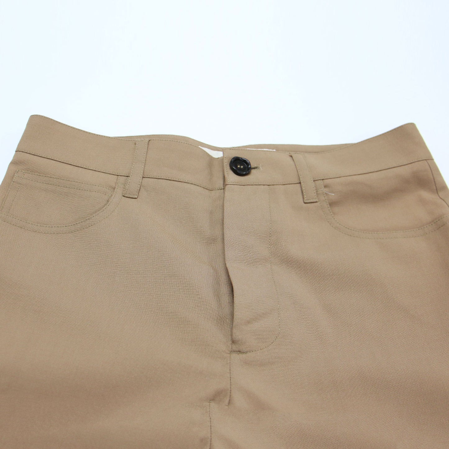 ウール スラックス パンツ / フルレングス ワイド 5ポケット ボタンフライ