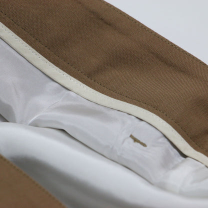 ウール スラックス パンツ / フルレングス ワイド 5ポケット ボタンフライ