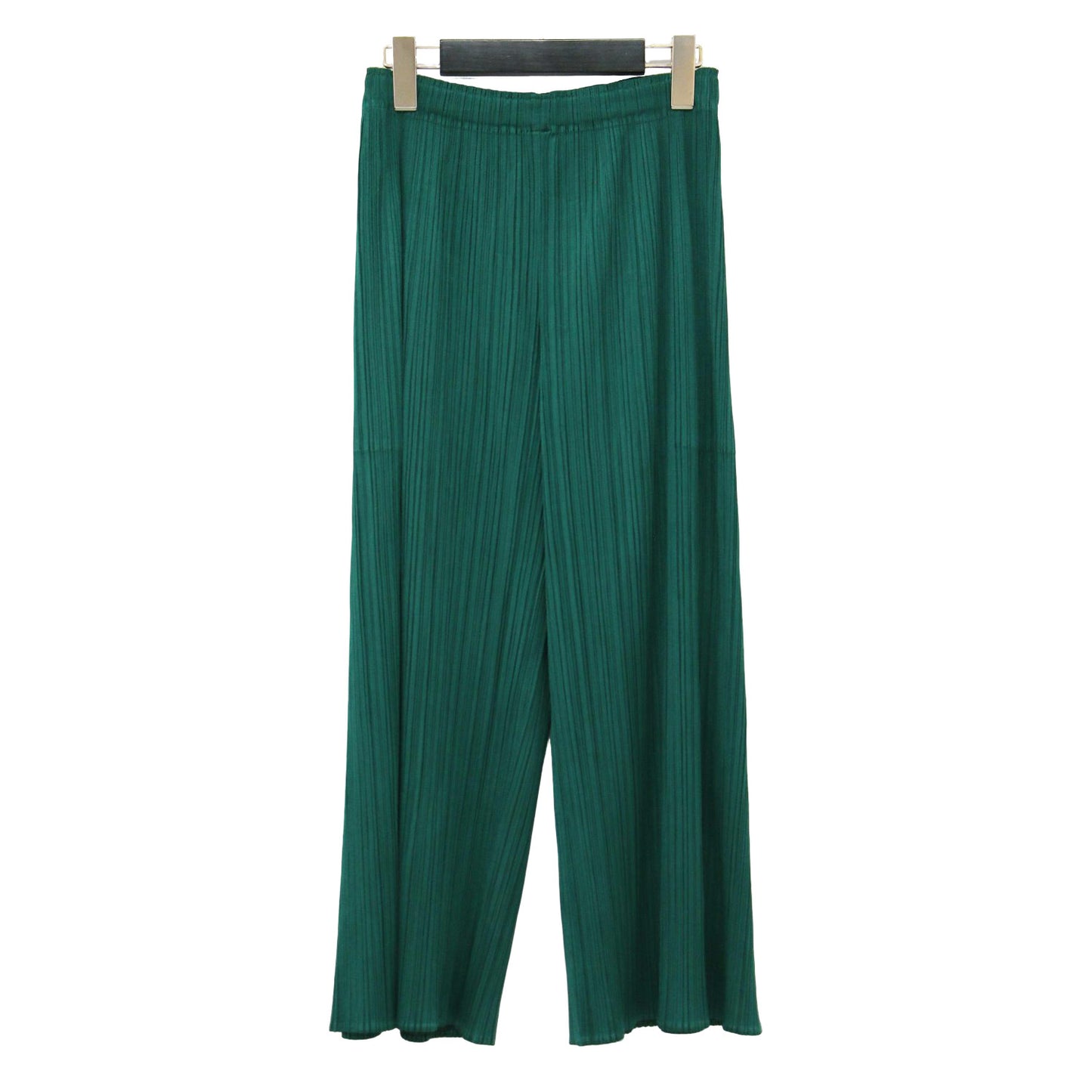 クロップド プリーツ パンツ / ワイド ストレート サイドスリット ストレッチ