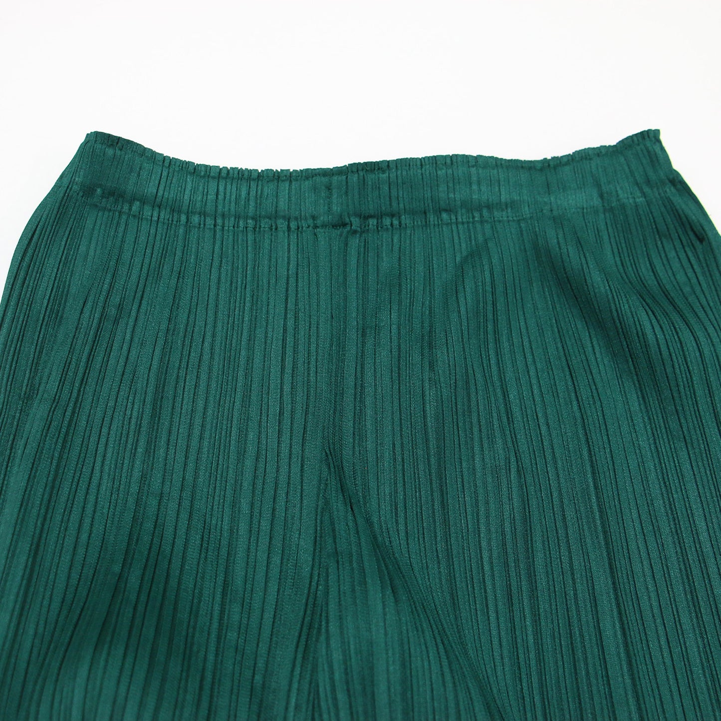 クロップド プリーツ パンツ / ワイド ストレート サイドスリット ストレッチ