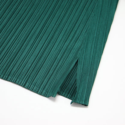 クロップド プリーツ パンツ / ワイド ストレート サイドスリット ストレッチ