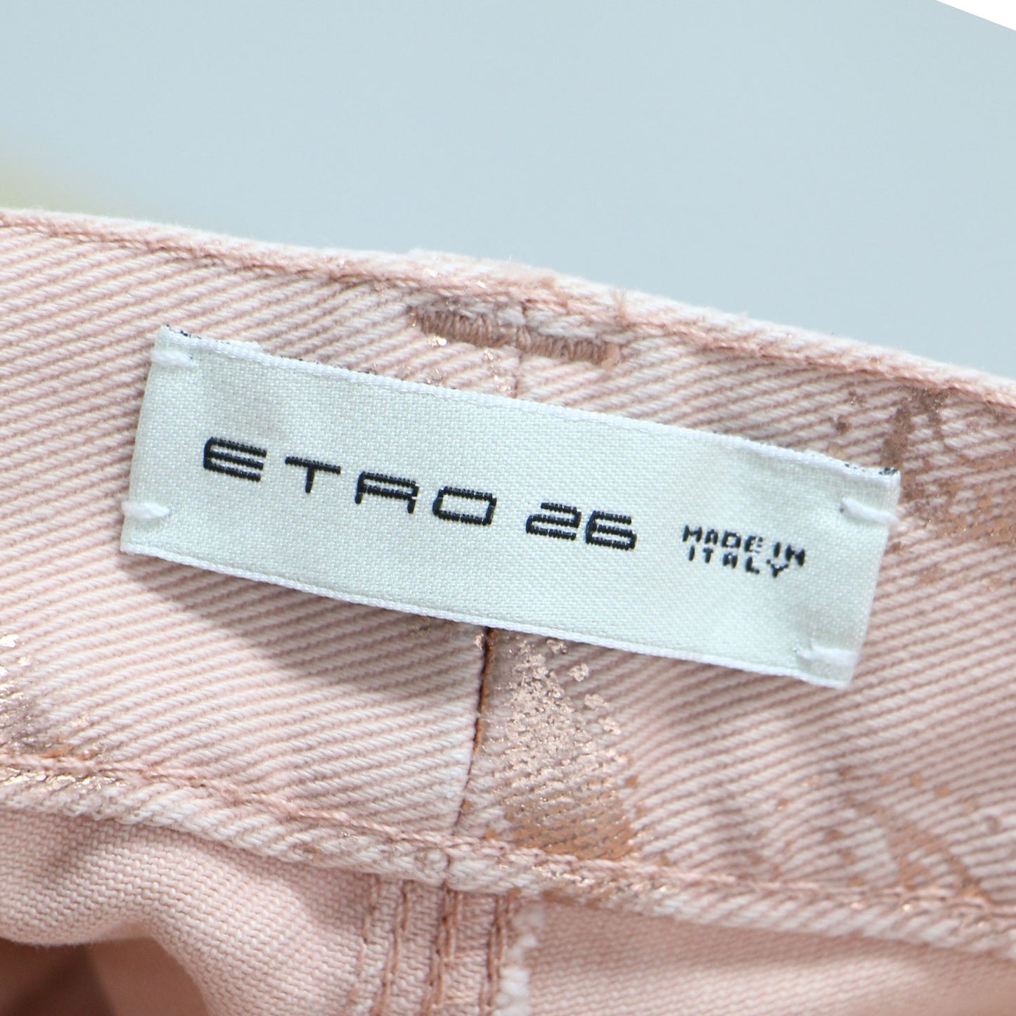 ペイズリー柄 ワイド デニム パンツ / 5ポケット ストレッチ ロゴ コットン