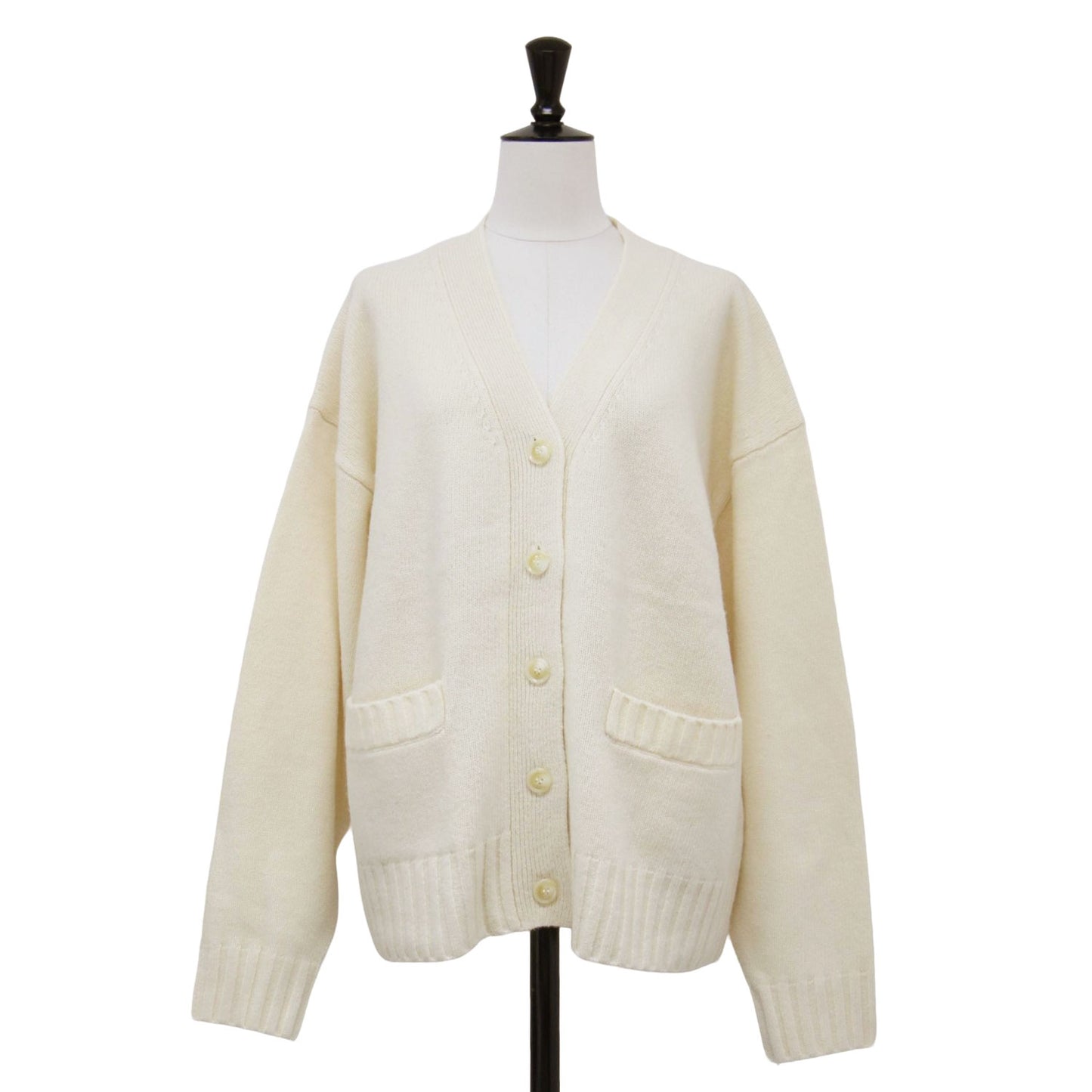 ウール ナイロン ミドルゲージ カーディガン / WOOL NYLON MIDDLE GAUGE CARDIGAN ニット 長袖 Vネック ワイド