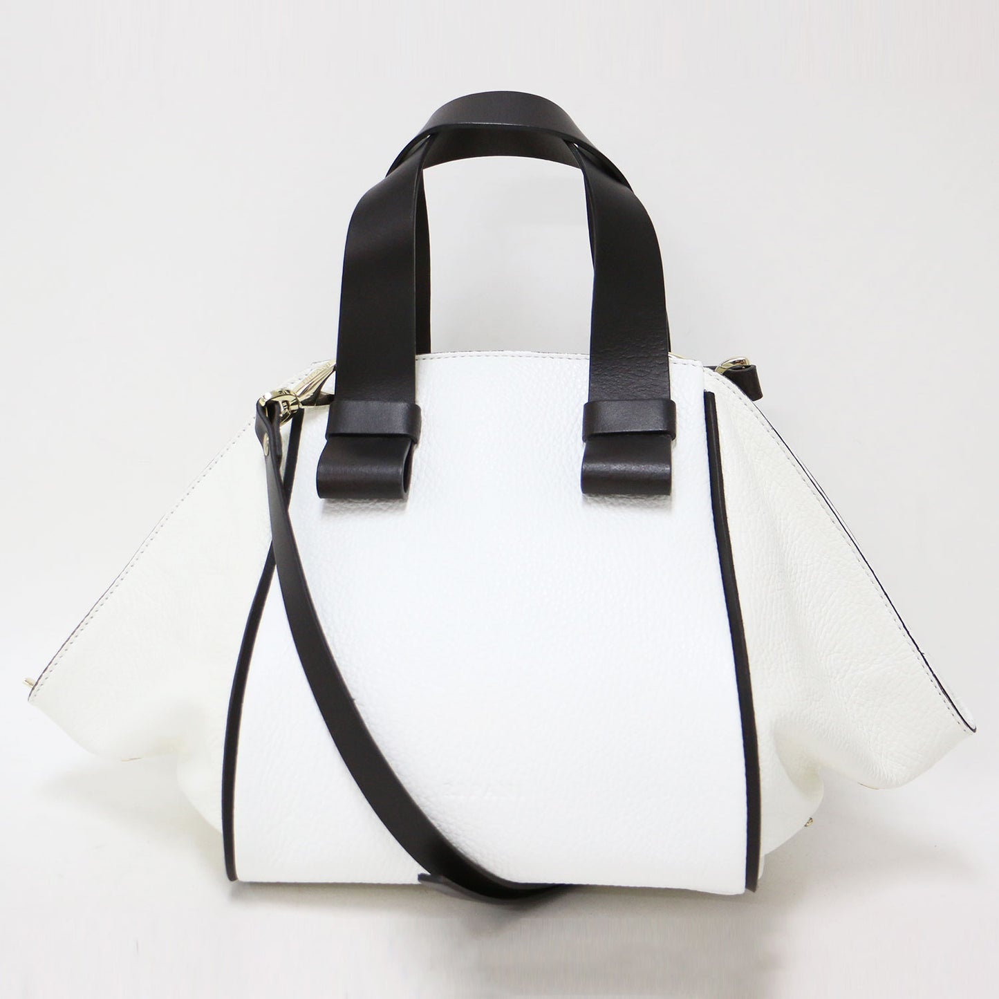 バイカラー 2WAY ショルダーバッグ / ハンドバッグ レザー 本革