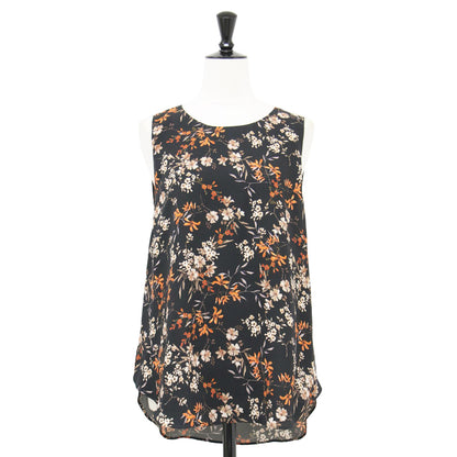 花柄 ノースリーブ ブラウス / プルオーバー クルーネック Aライン フレア 総柄