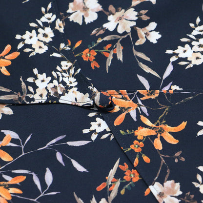 花柄 ノースリーブ ブラウス / プルオーバー クルーネック Aライン フレア 総柄