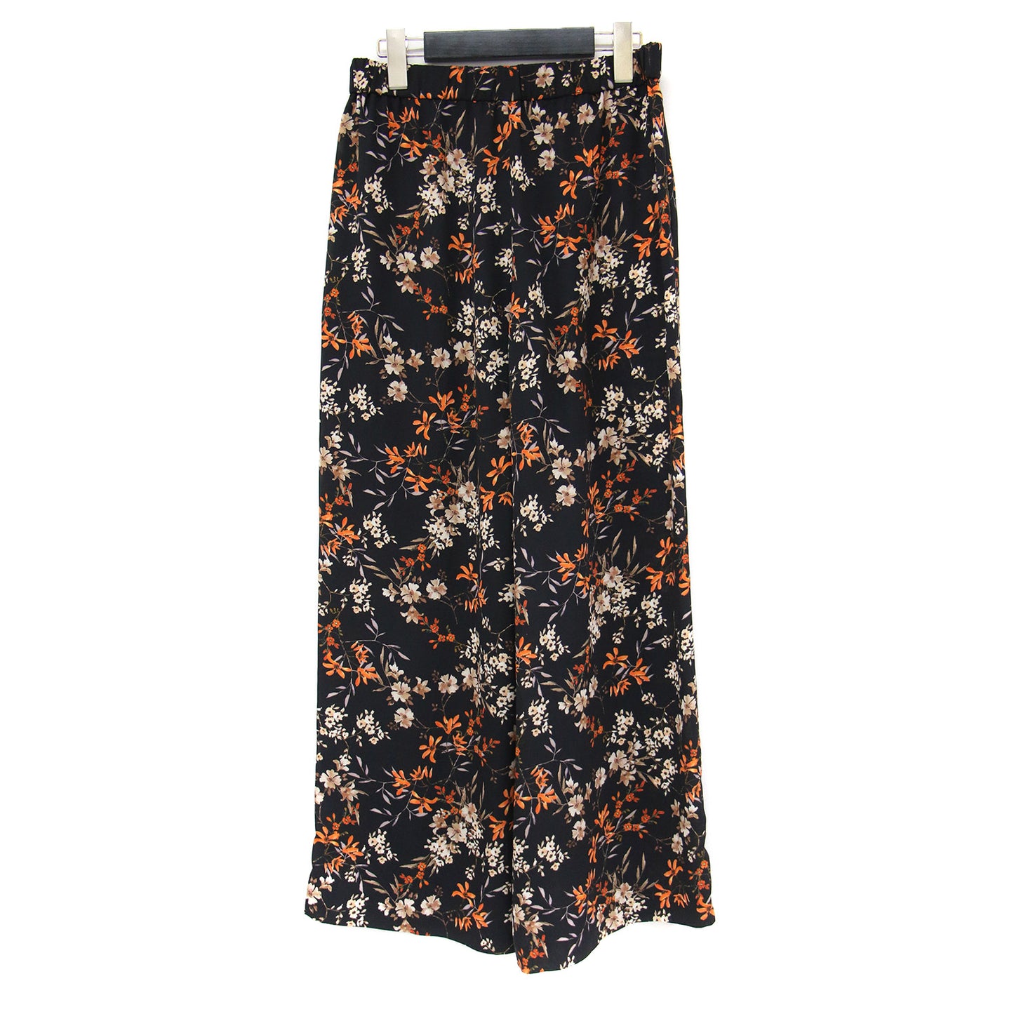 シアー 花柄 ワイドパンツ / イージーパンツ フレア 総柄 ウエストゴム