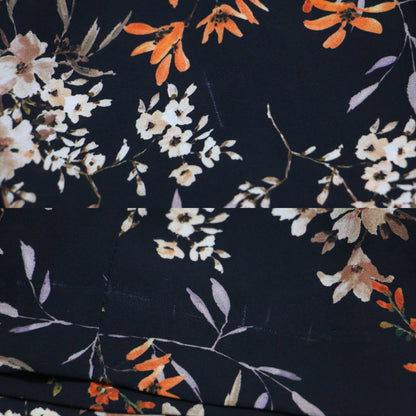 シアー 花柄 ワイドパンツ / イージーパンツ フレア 総柄 ウエストゴム