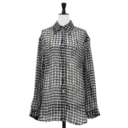 ドット柄 カットジャガード 長袖 シャツ /BROKEN OVAL WEEKENDER J ブラウス レギュラーカラー シアー