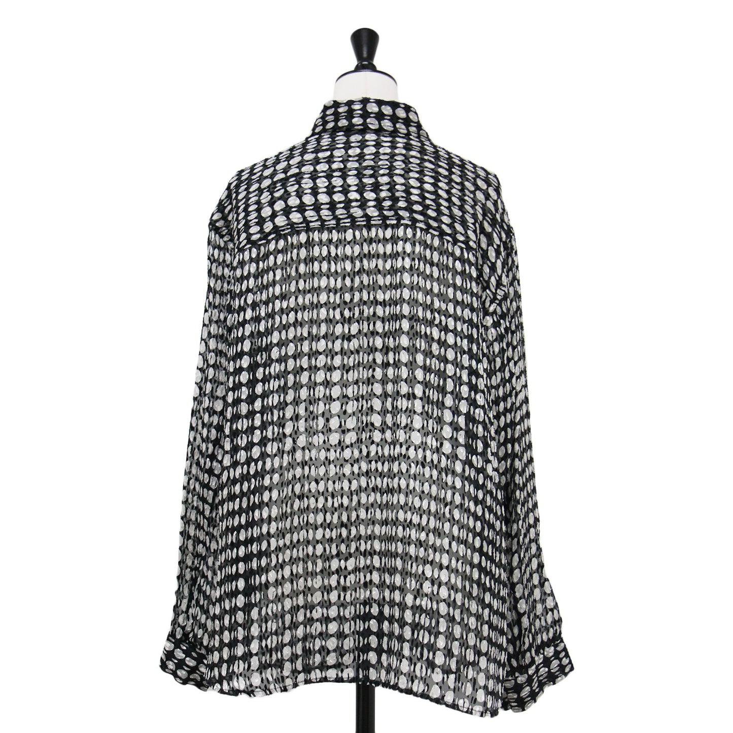 ドット柄 カットジャガード 長袖 シャツ /BROKEN OVAL WEEKENDER J ブラウス レギュラーカラー シアー