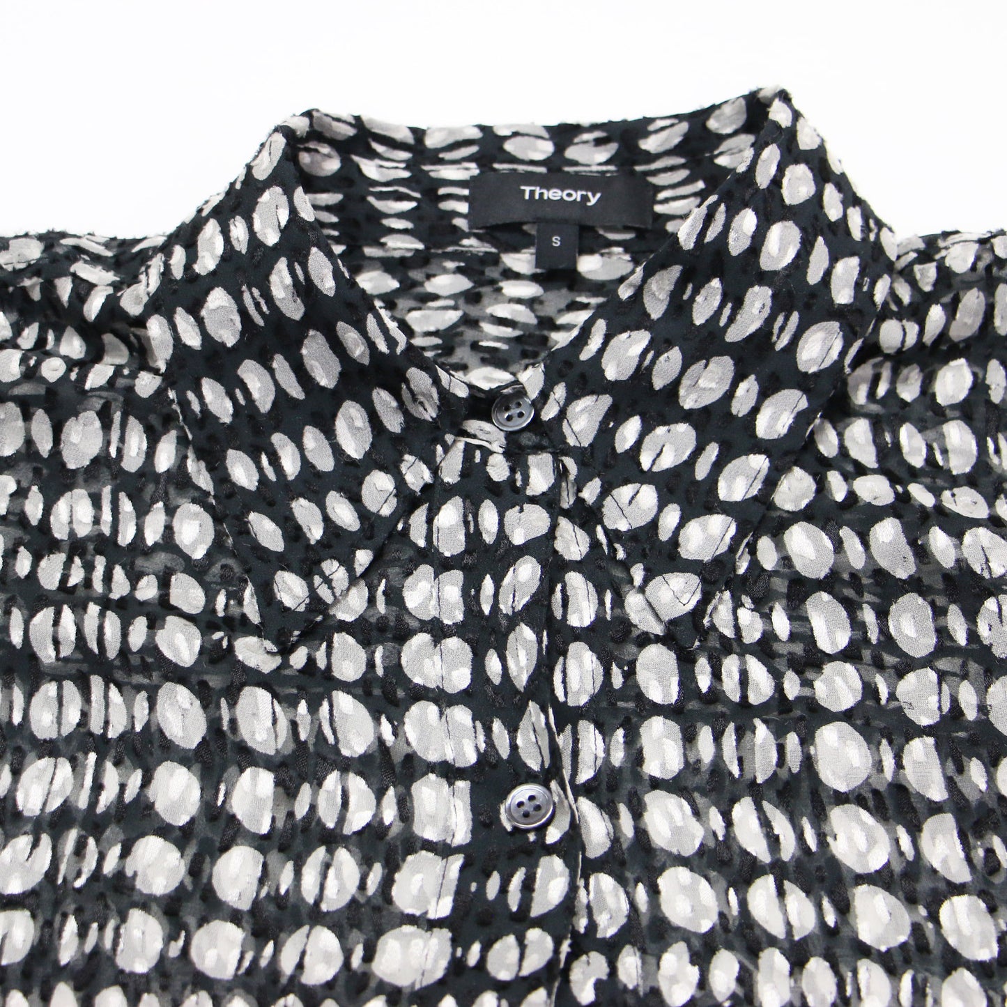 ドット柄 カットジャガード 長袖 シャツ /BROKEN OVAL WEEKENDER J ブラウス レギュラーカラー シアー