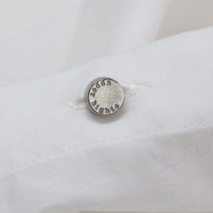 コットン リネン ロングスリーブ シャツ / 長袖 レギュラーカラー タック ドロップショルダー