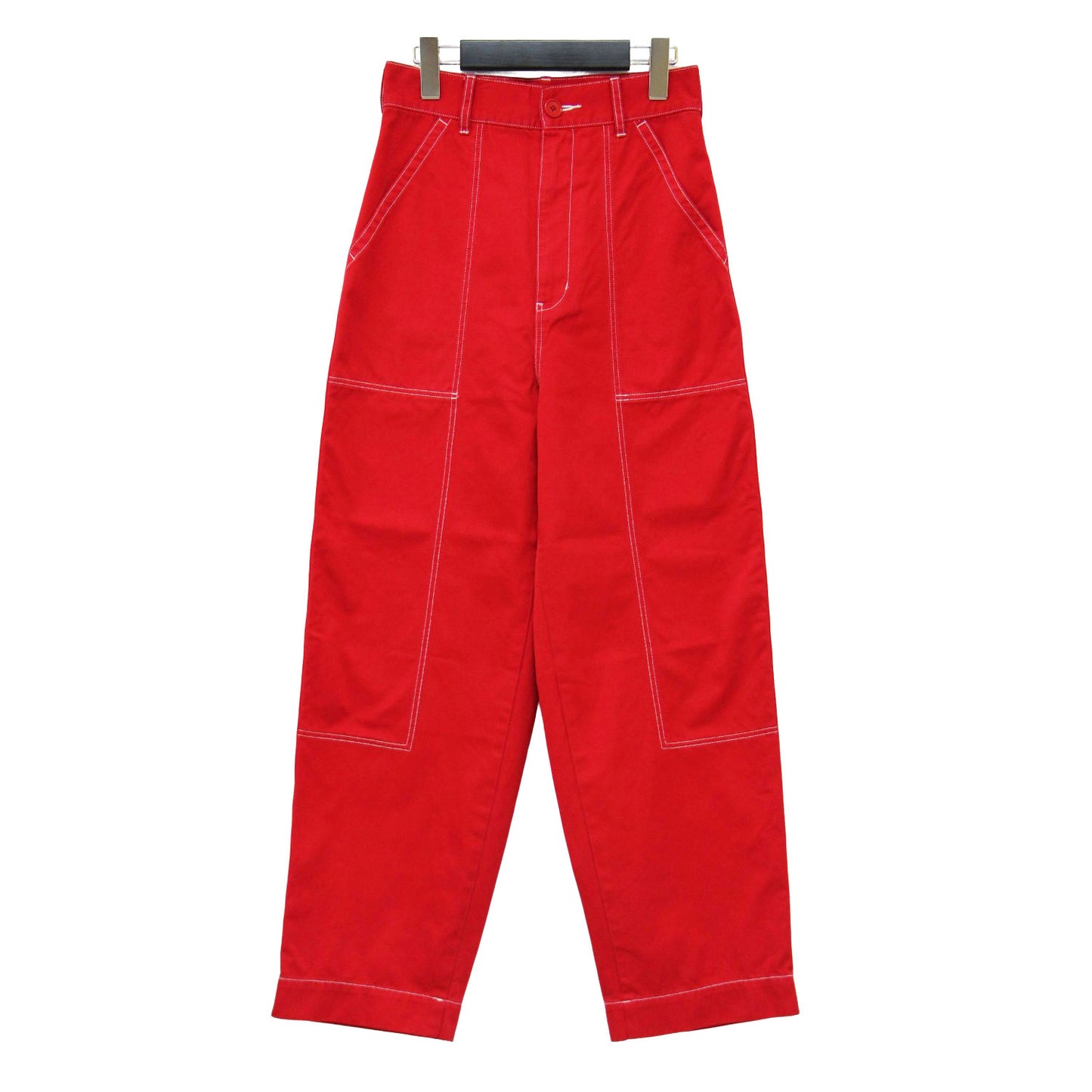 24春夏 コットン ワークパンツ / ワイドパンツ ハイウエスト フルレングス