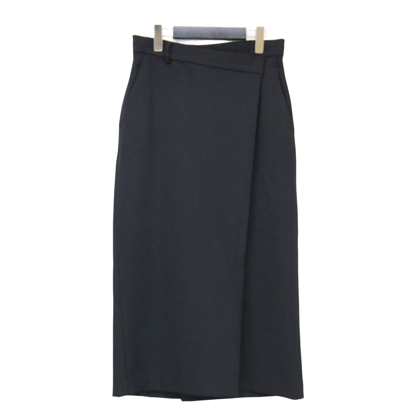 24秋冬 ツイル ラップ タイトスカート / ロング丈 ストレート スリット ストレッチ