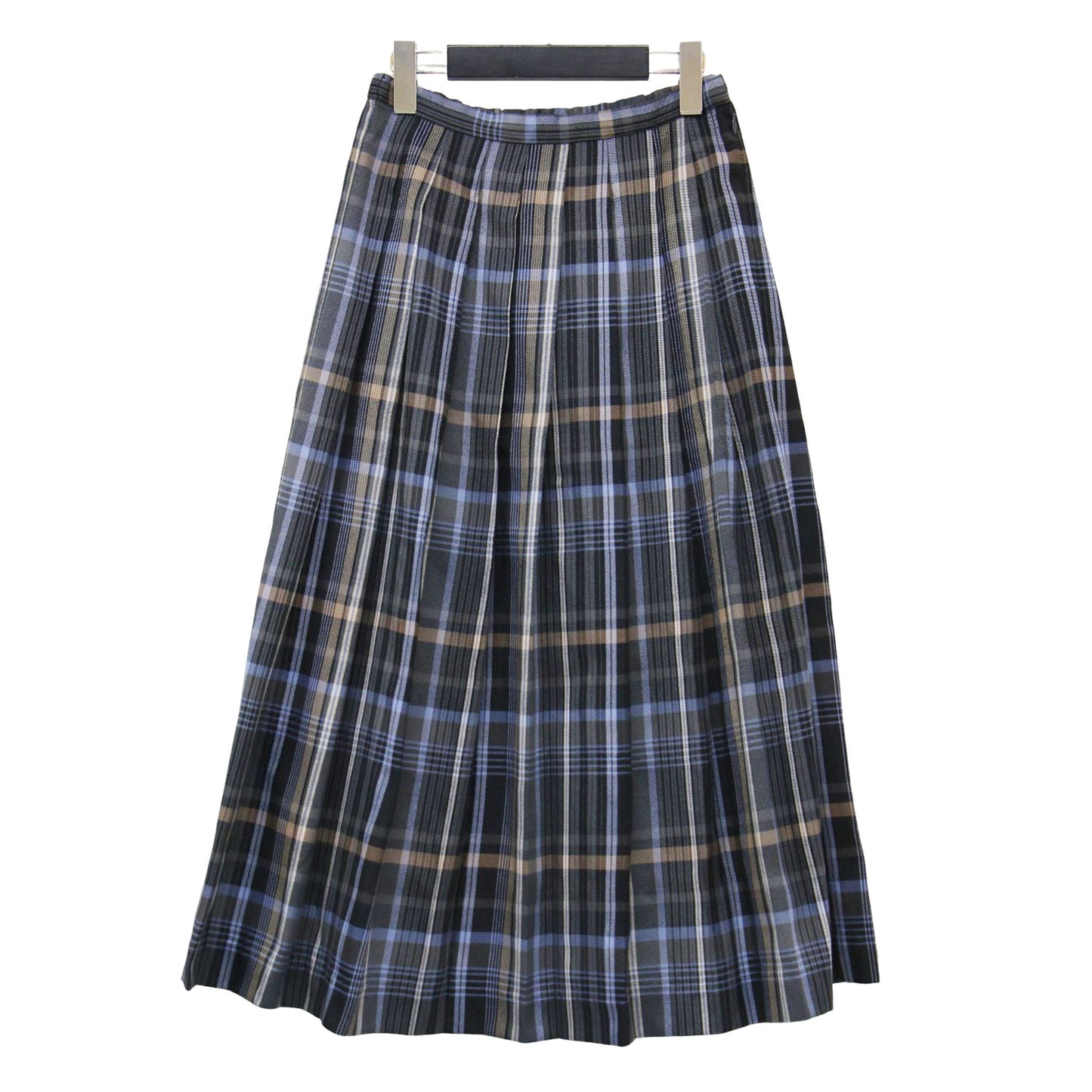23秋冬 カラーチェック プリーツ スカート / ロング丈 フレア