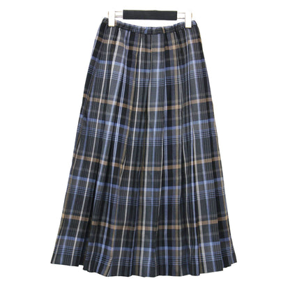 23秋冬 カラーチェック プリーツ スカート / ロング丈 フレア