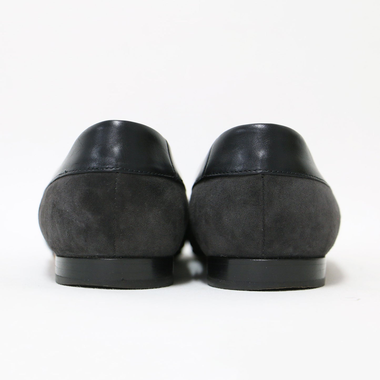 22秋冬 セミ スクエアトゥ フラット シューズ / VENERE プレーン パンプス ローヒール スウェード レザー パイピング