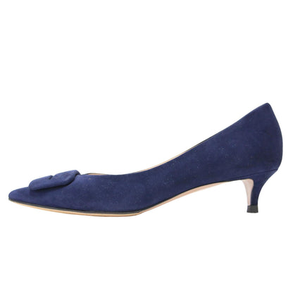 バックル スウェード パンプス / AELLI FIBBIA ポインテッドトゥ ローヒール