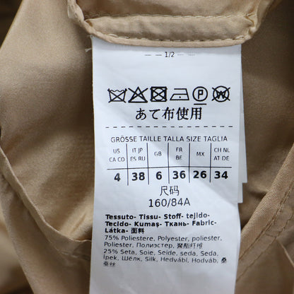 プリーツ フレア トレンチコート / スプリングコート 長袖 マキシ丈 Aライン タック サテン シルク