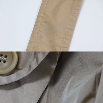 プリーツ フレア トレンチコート / スプリングコート 長袖 マキシ丈 Aライン タック サテン シルク