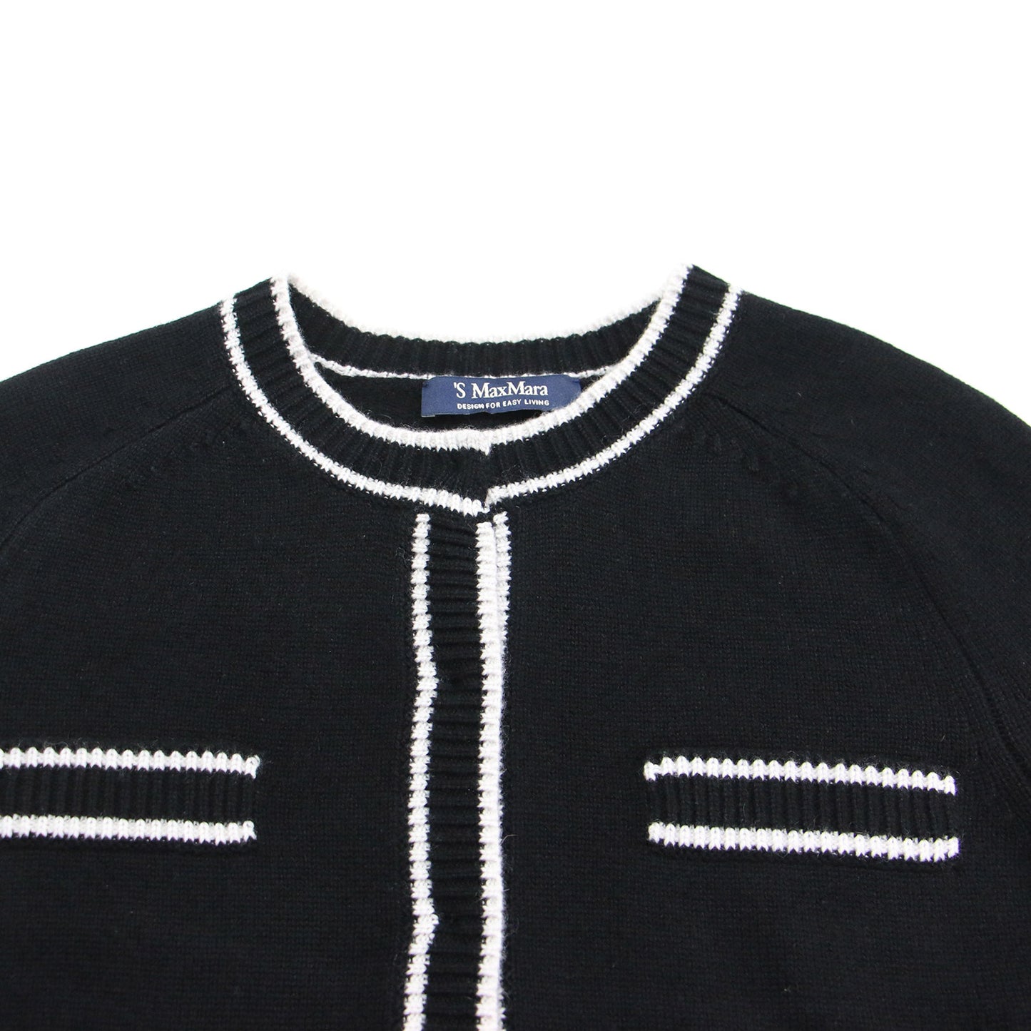 23秋冬 カシミヤ ウール ニット カーディガン / ESTATE 長袖 クルーネック バイカラー 比翼ボタン