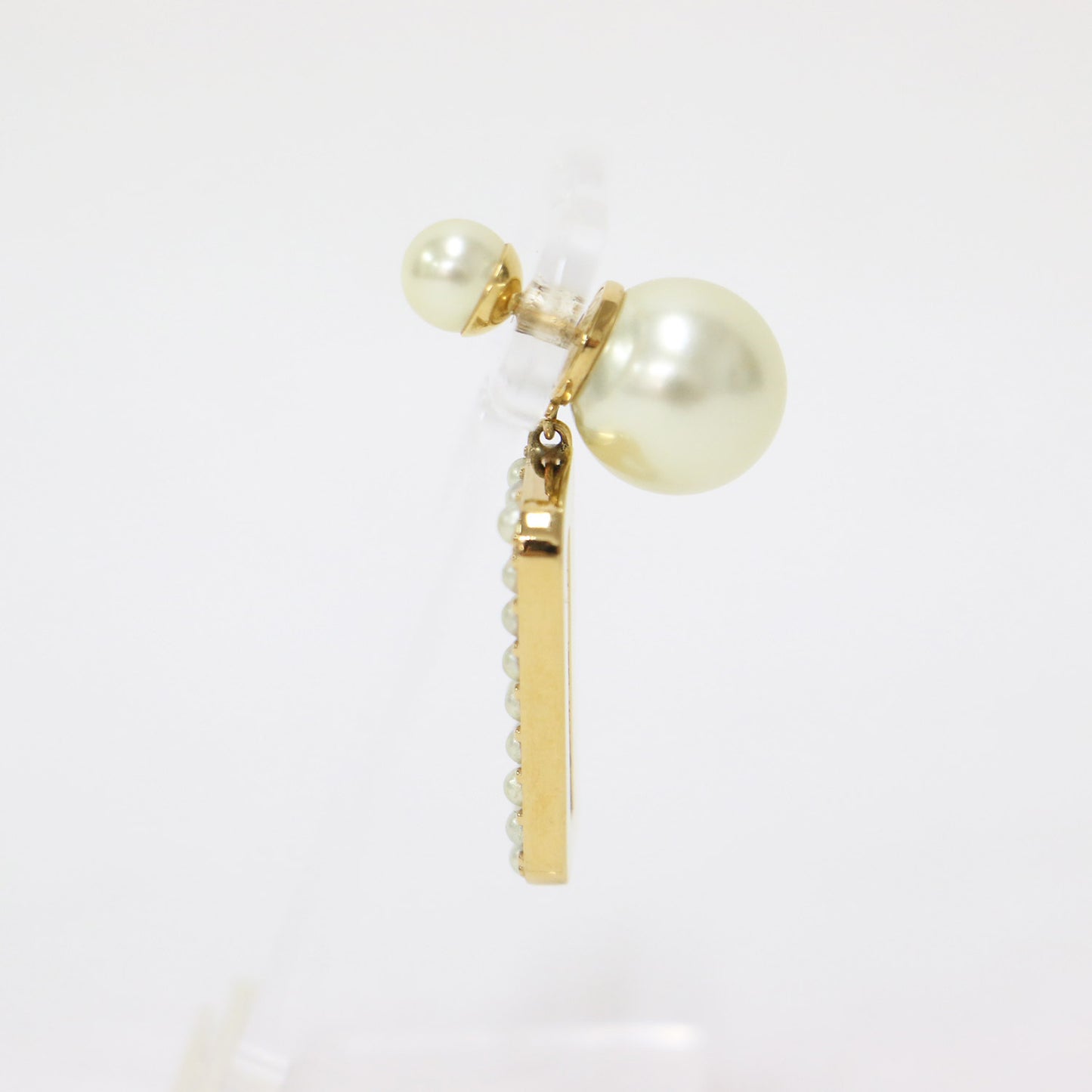 フェイクパール ピアス / ロゴ パールキャッチ 両耳用