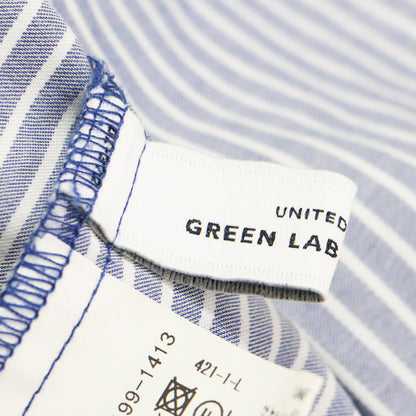 23秋冬 ストライプ フィット フレア シャツ / ブラウス 長袖 ペプラム フレア タック コットン