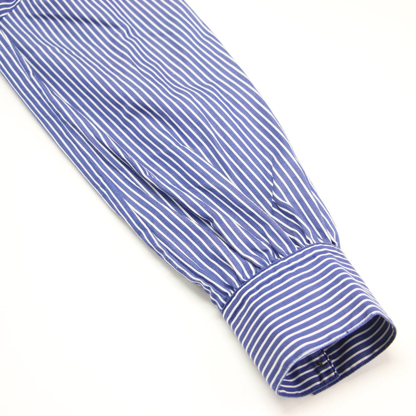 23秋冬 ストライプ フィット フレア シャツ / ブラウス 長袖 ペプラム フレア タック コットン