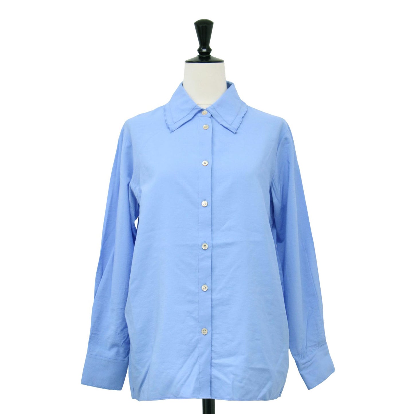 25春夏 ラッフルカラー シャツ / Marcy Anessa Blouse ブラウス フリル ウォッシャブル