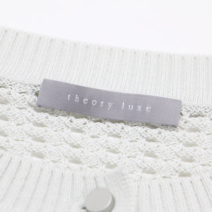 24春夏 アイレット 半袖 カーディガン / Suffork Cecile クルーネック 5分袖 メッシュ ウォッシャブル