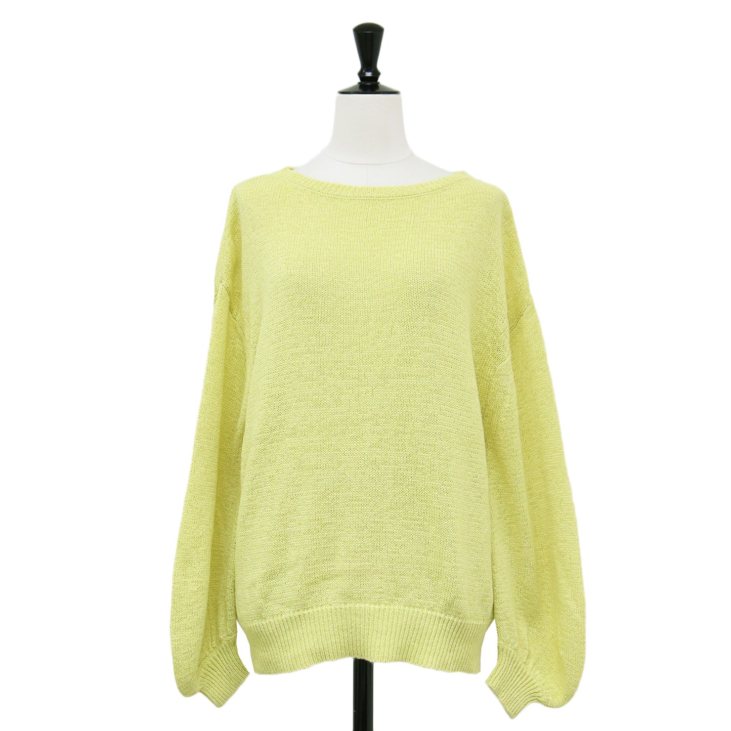 22春夏 テープヤーン クルーネック プルオーバー / ニット 長袖 ミドルゲージ リネン コットン