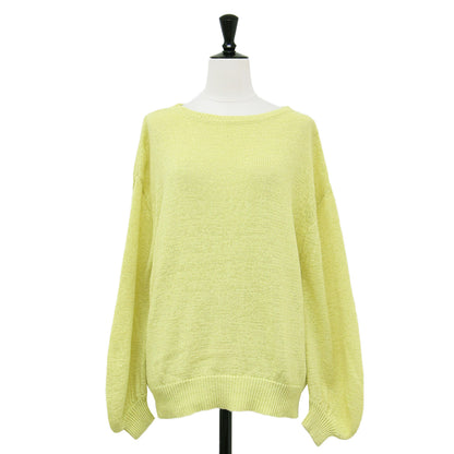 22春夏 テープヤーン クルーネック プルオーバー / ニット 長袖 ミドルゲージ リネン コットン