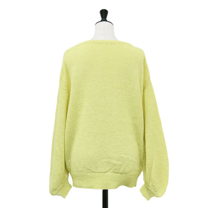 22春夏 テープヤーン クルーネック プルオーバー / ニット 長袖 ミドルゲージ リネン コットン