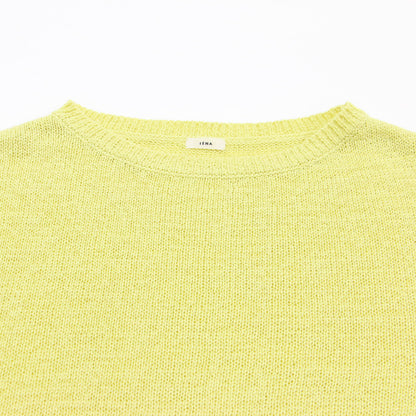 22春夏 テープヤーン クルーネック プルオーバー / ニット 長袖 ミドルゲージ リネン コットン