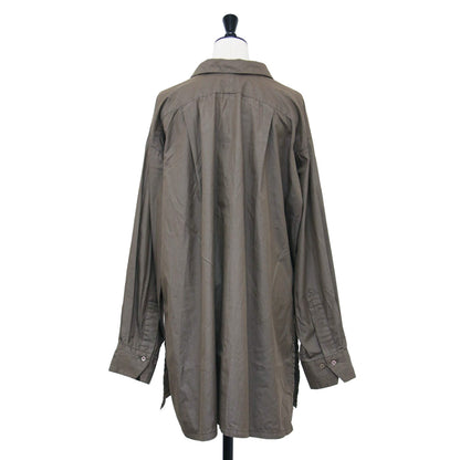 × AP STUDIO 別注 スキッパー ワイドシャツ / ブラウス 長袖 チュニック丈 スリット コットン