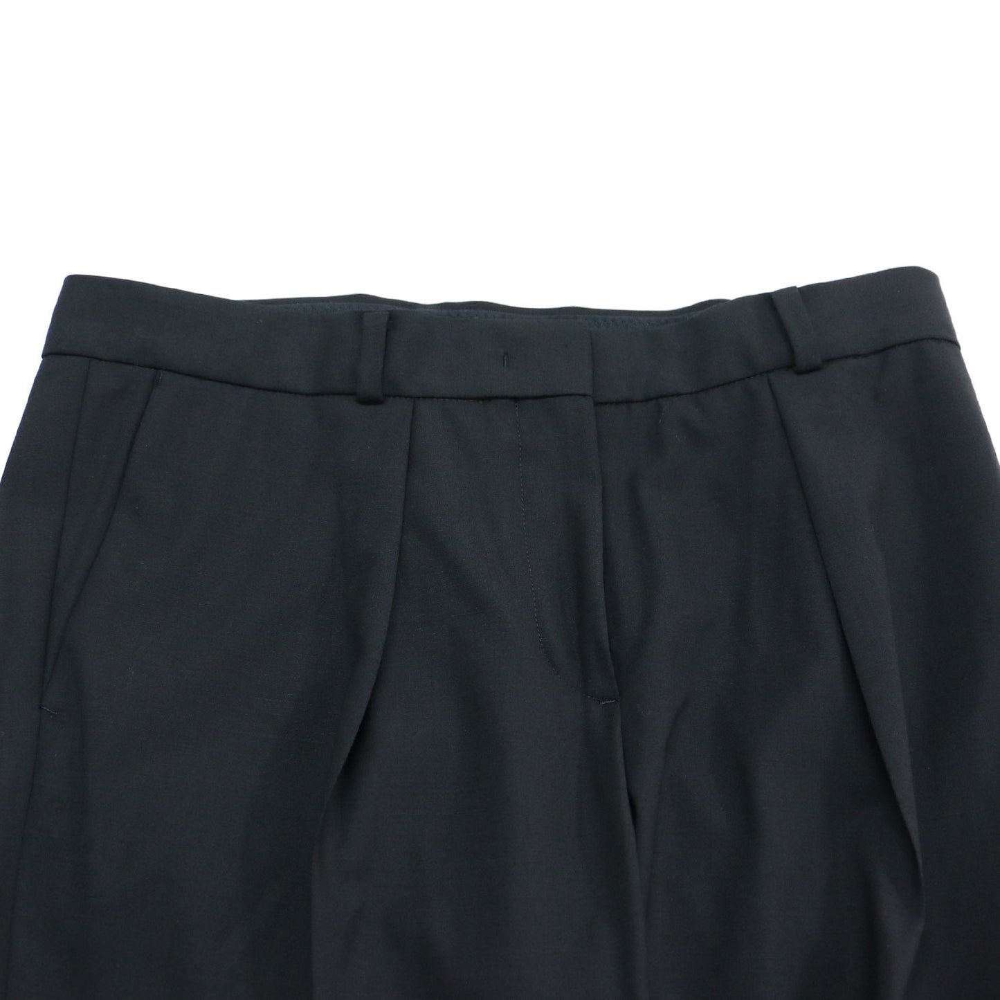 テーパード パンツ / スラックス クロップド丈 センタープレス ストレッチ