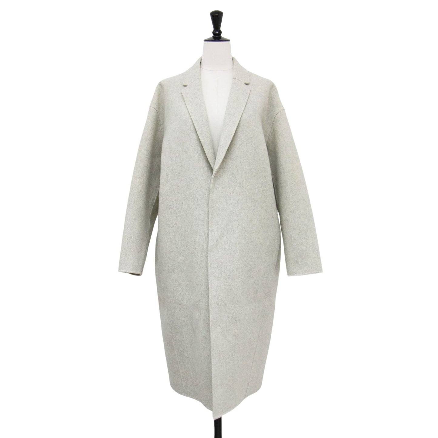 ライトメルトン チェスターコート / ロング テーラードカラー コクーン メンズライク ウール カシミヤ