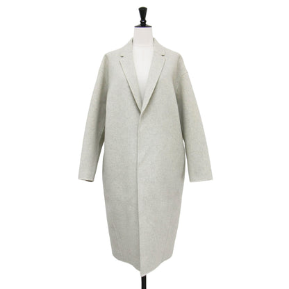 ライトメルトン チェスターコート / ロング テーラードカラー コクーン メンズライク ウール カシミヤ