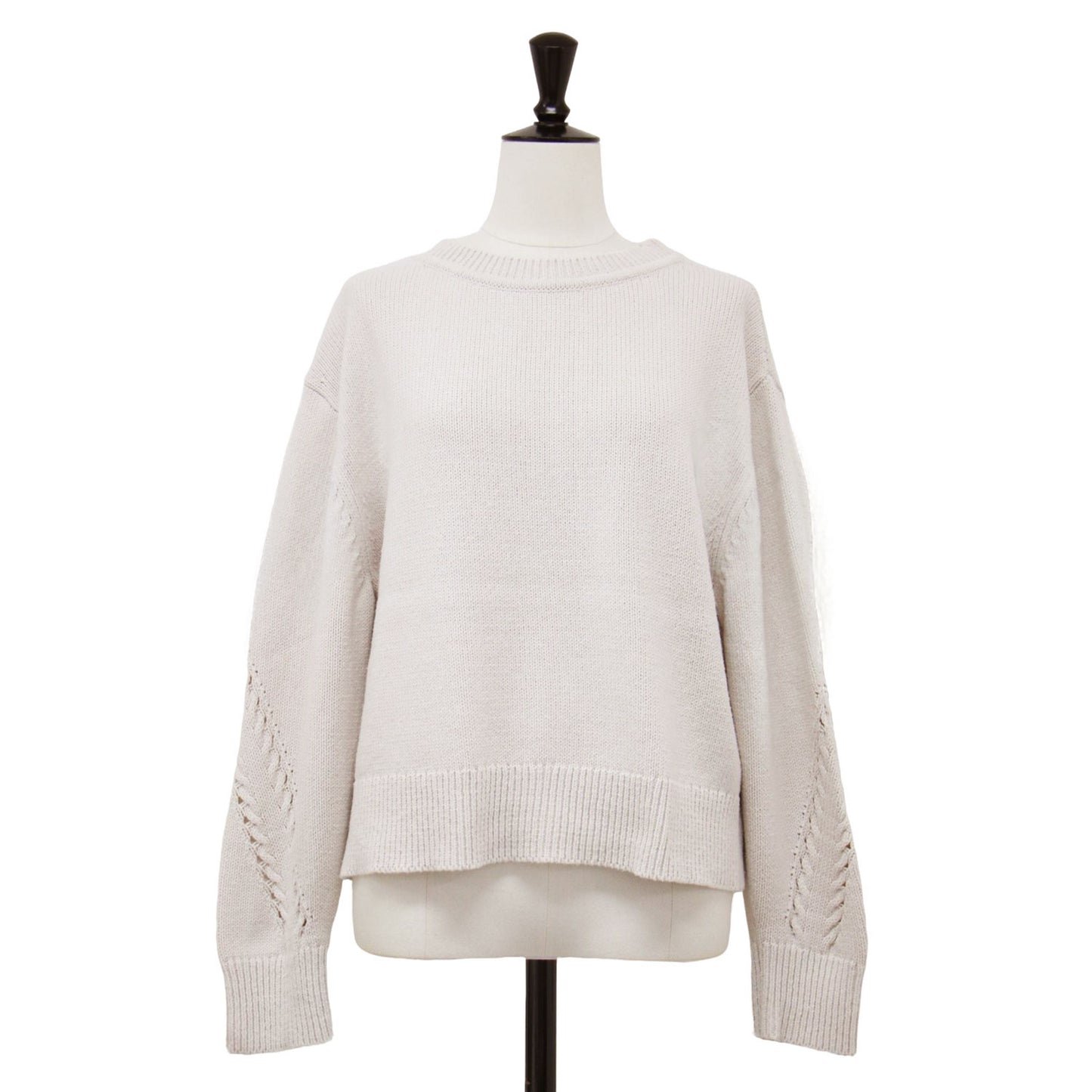 25春夏 クルーネック コンパクト ニット / BROOME/ SYNO 長袖 ショート丈 アイレットステッチ