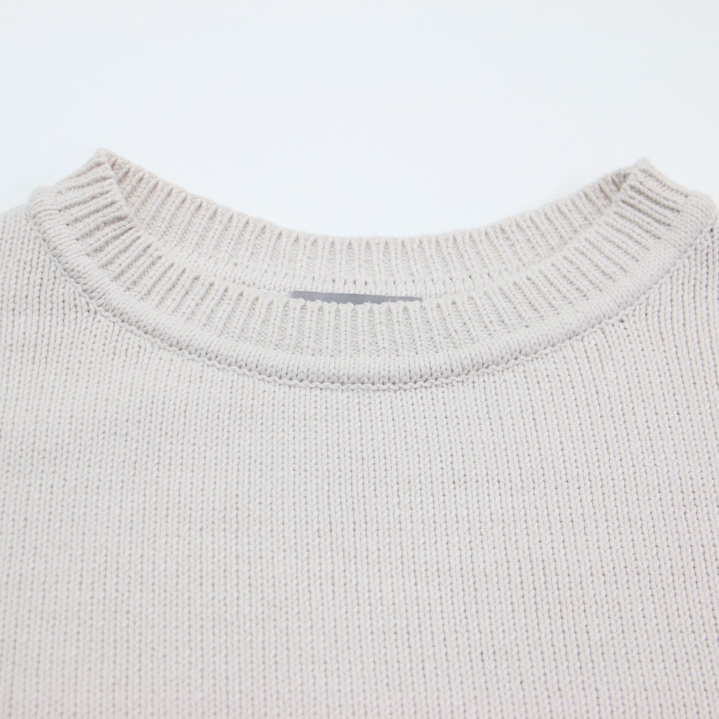 25春夏 クルーネック コンパクト ニット / BROOME/ SYNO 長袖 ショート丈 アイレットステッチ